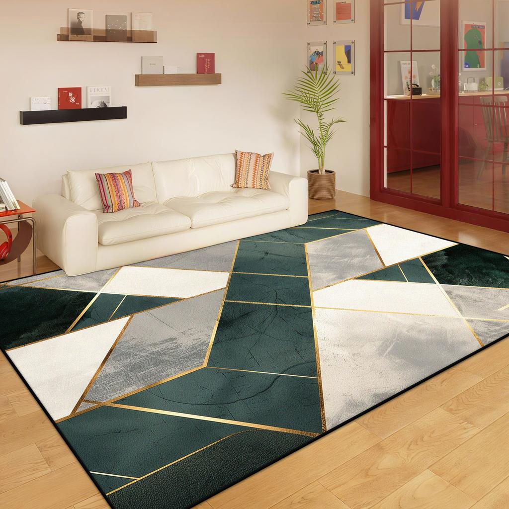 Nordic Geometric Style Living Room Carpet Light Luxury Decoration Bedroom Cloakroom Soft Mat Lounge Washable Antiskid Home Rug