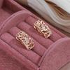 Kinel Rose Gold Color Flower English Earrings For Women
