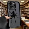 Black Spider Silhouette Soft TPU Phone Case for iPhone 17 16 15 14 13 12 11 Pro Max Plus Shockproof Anti-Slip Cover
