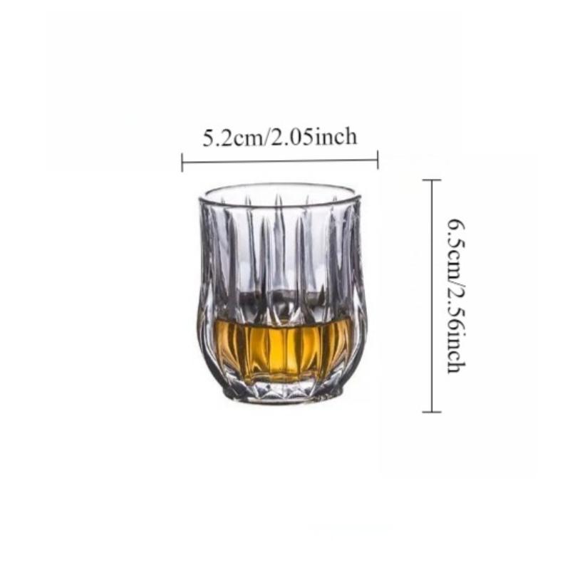 

80ml/285ml/340ml Retro Vertical Stripe Household Drinking Cup Small Wine Glass Engraved Whiskey Glass Iced Americano Latte Cup 1pcs