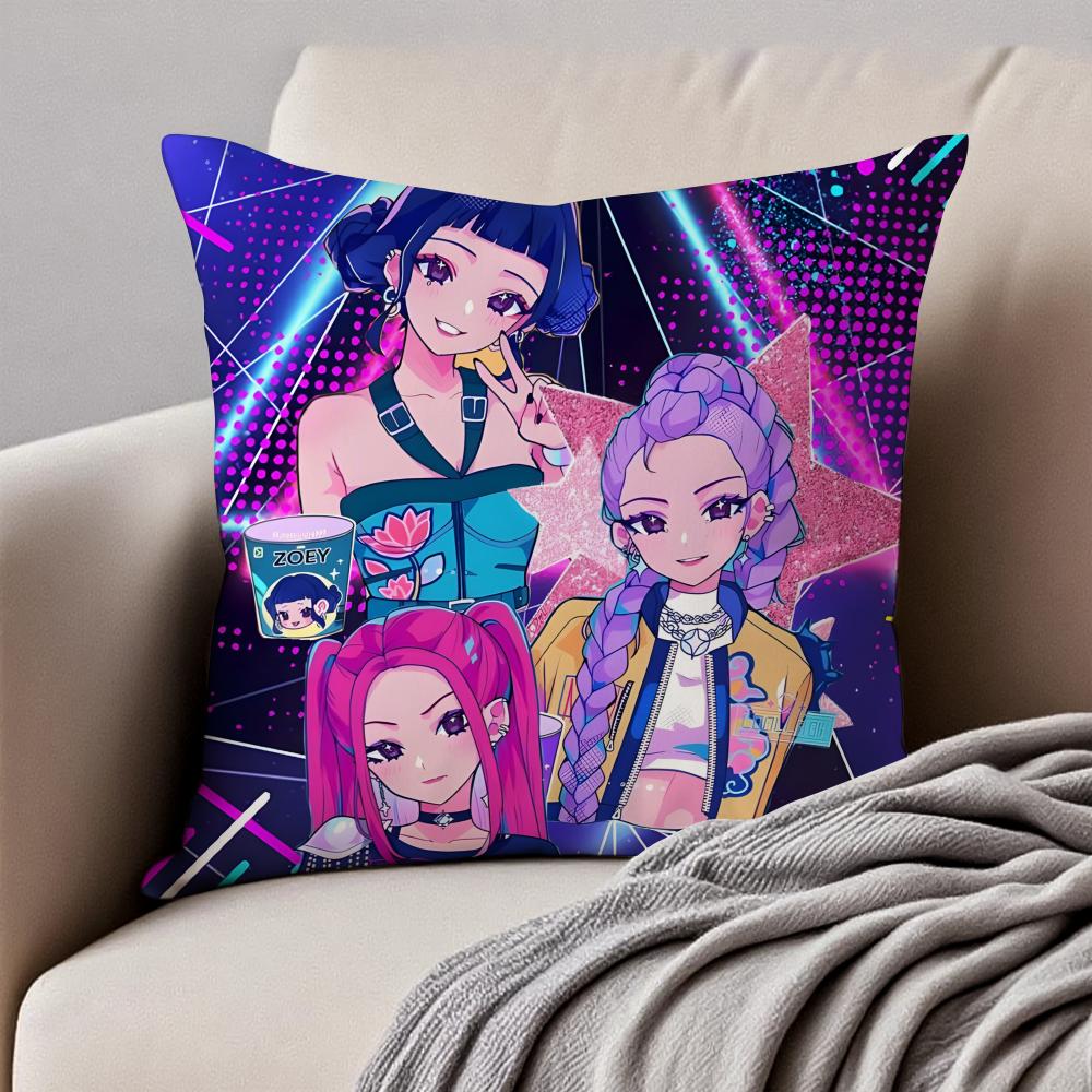 Popular Virtual American Band HHUNTRX Cushion Cover Pillowcase Antidustmite Invisible Zipper Short Plush Sofa Cushion
