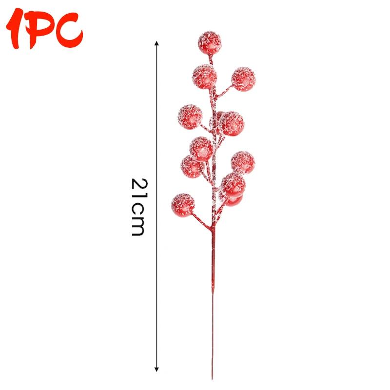 

1/30PCS Snow Frosted Red Berry Stems DIY Chritsmas Artificial Berries for Wreath Xmas Tree Ornaments New Year Party Home Decor