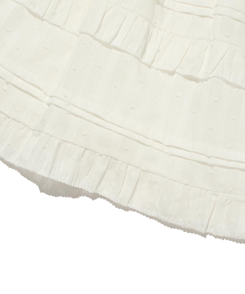 ROIDESROIS Lace Tiered Mini Skirt (Ivory)