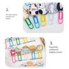 10Pcs Cartoon Wooden Paper Clips Set Cute Cat Food Shape Bookmark for Students Colorful Decorative Stationery for Journal Note