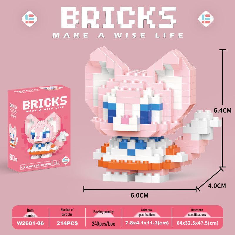Children's Cartoon Building Blocks Set - Micro-Particle Assembly Girl Toy Gift