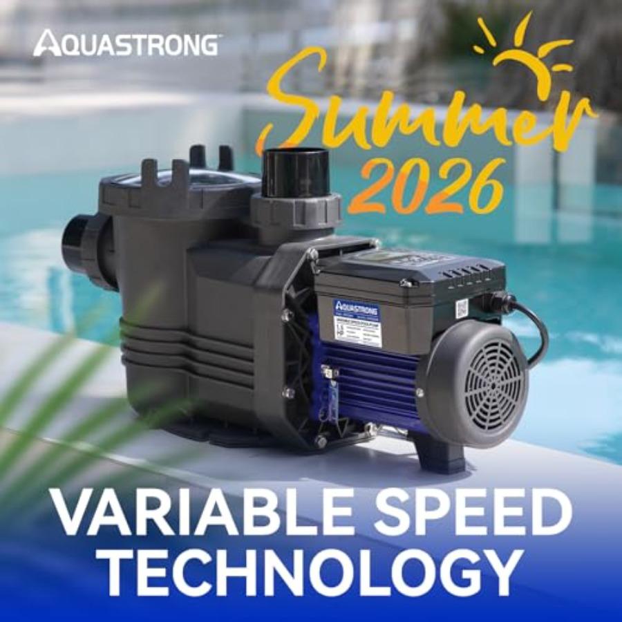 Variable Speed Pool Pump In/Above Ground Energy Efficient High Flow Powerful Self-Priming Dark Black Swimming Pool Pump with Fi