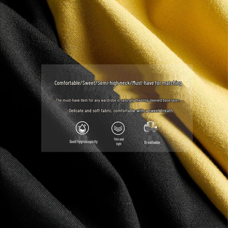 Langsha Women's Long-Sleeve Semi-High Collar Thermal Base Layer Top