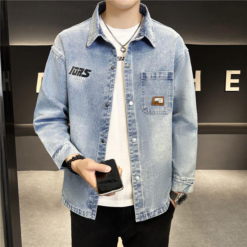 Men's Spring Hooded Denim Jacket - Trendy Youth Two-Piece Baseball Style Workwear
