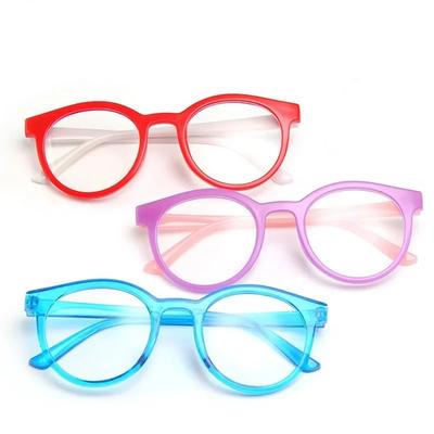 Children Anti-blue Light Glasses Ultra Light Frame Computer Eyeglasses Round Frame Protection Portable Eyewear Goggles Spectacle