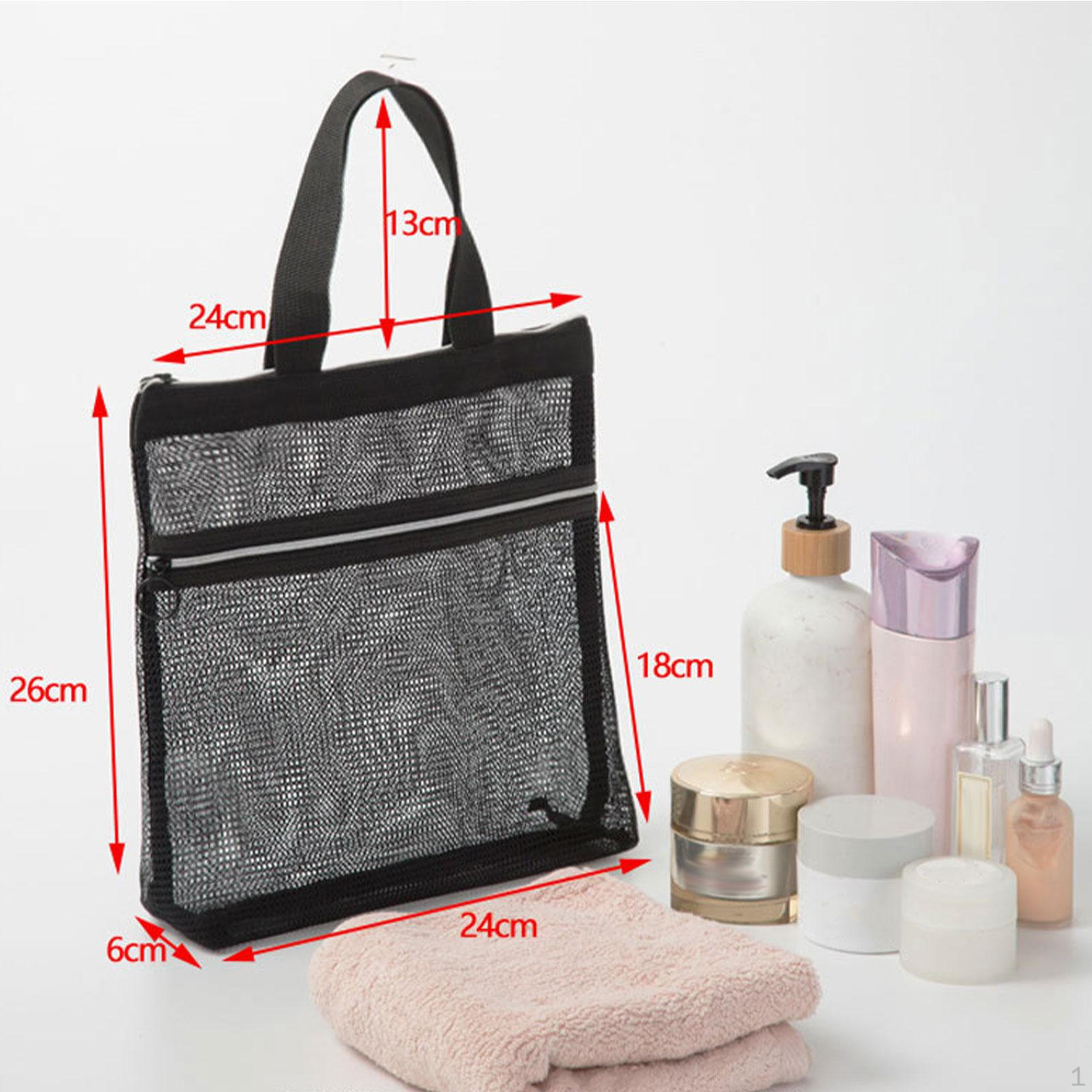 

Сетчатая сумка-тоут для душа для ванных принадлежностей, портативная спортивная косметичка чёрный