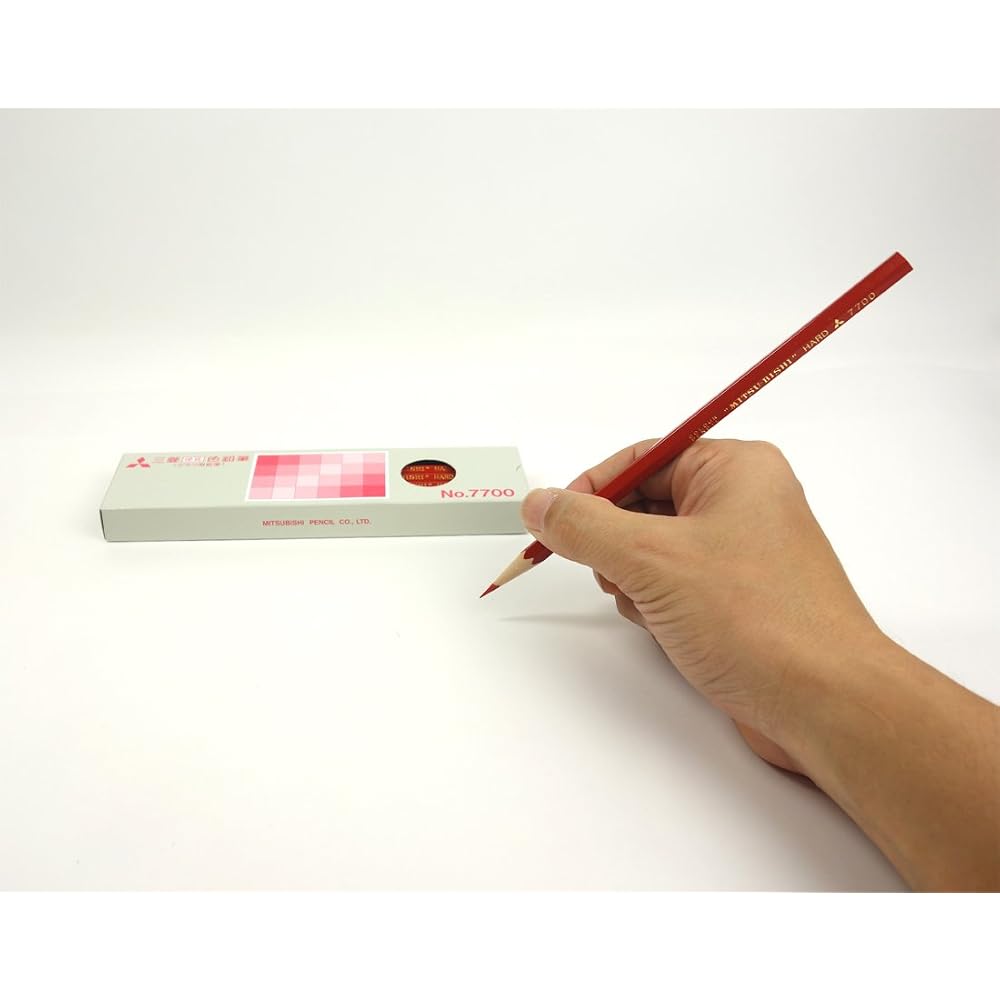 Mitsubishi Pencils, colored pencils, hard colored pencils, red, 12 pcs, K7700.15