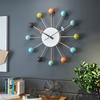 1pc Modern Colorful Ball Wall Clock,Creative Silent Artistic Wooden Decorative Clock For Living Room, Battery Operated AA No Battery Included
