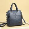 Vintage Pu Backpack For Women Spacious Convertible Shoulder Bag With Metal Logo Detachable Straps For Daily Use Crossbody Bag