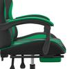 Gaming Chair with Footrest Black and Green PU Leather