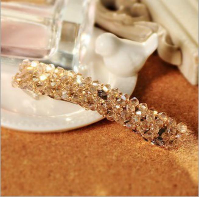 Four Row Of Crystal Knitted Flicker Hairpin EMA