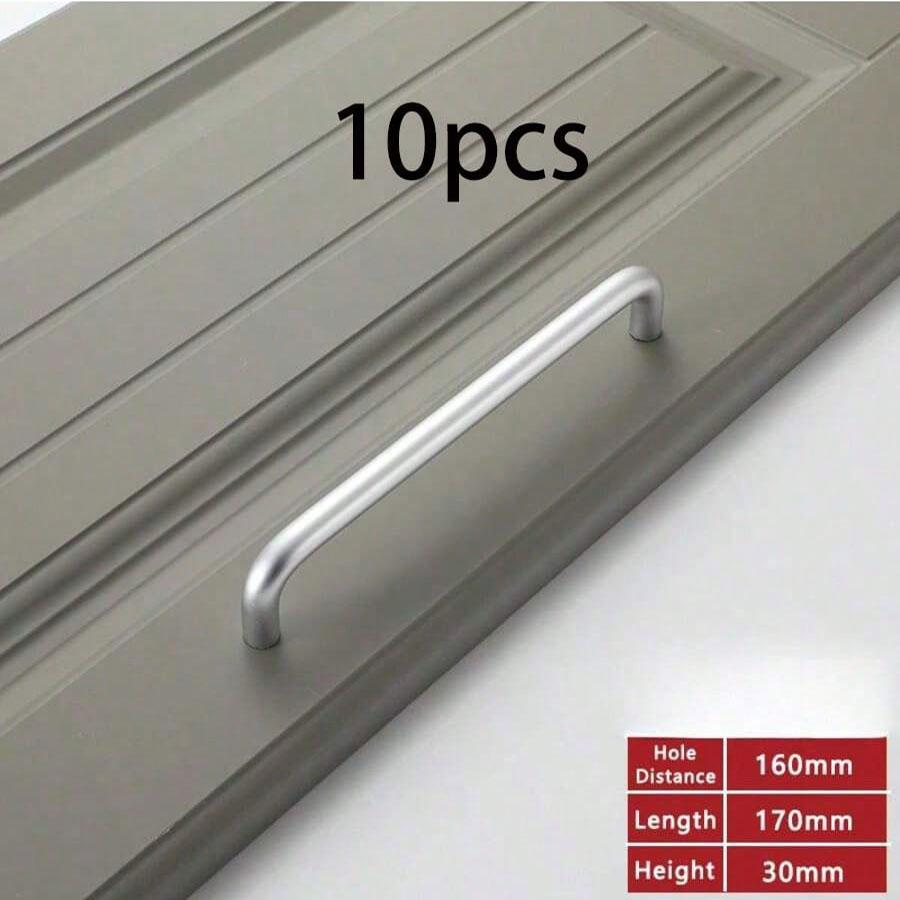 10pcs Solid Aluminum Alloy Kitchen Furniture Cabinet Knobs and Handles Funiture Door Pulls Wardrobe Cabinet Knob Drawer Handles