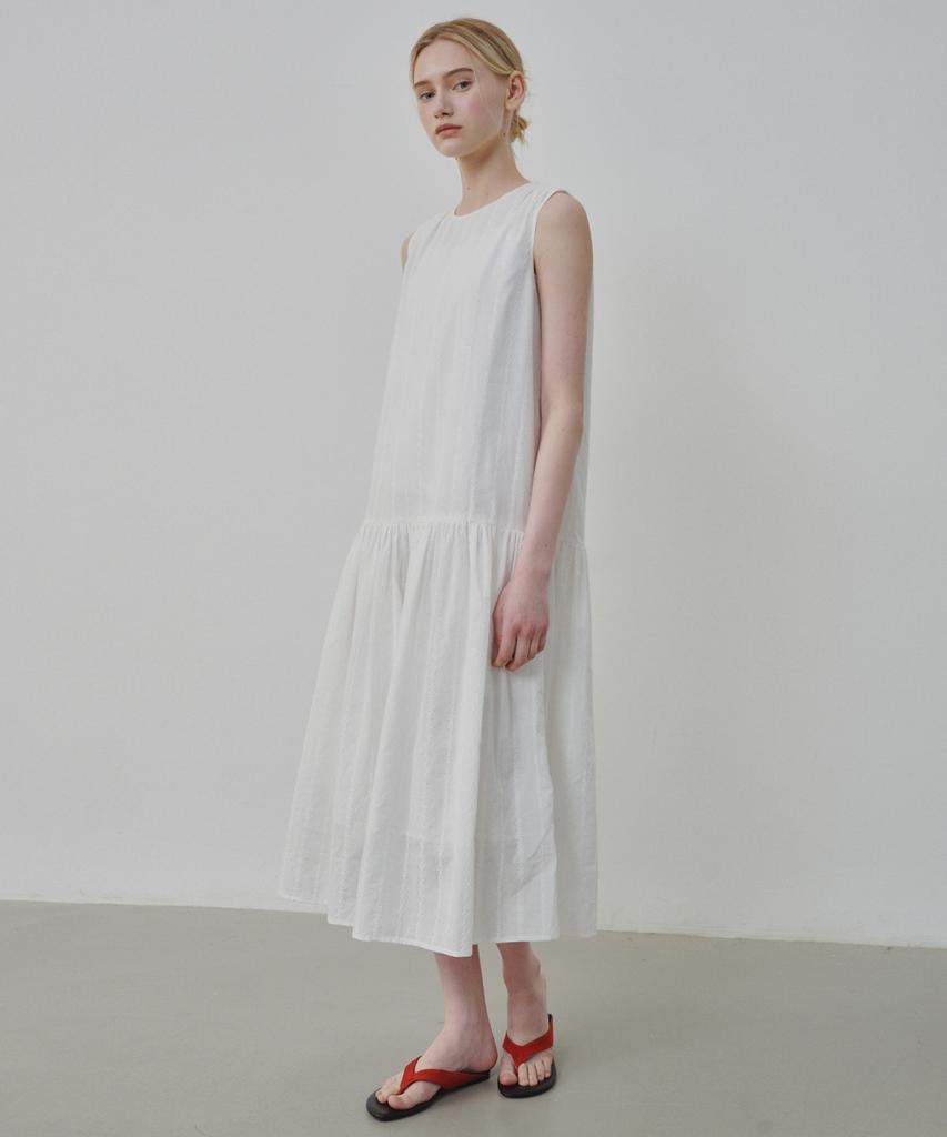 Ollibeudeollibeu Cotton Embroidered Raw Dress Oh6Mo5890