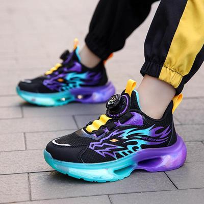 Boys' Breathable 2025 Rotary Buckle Sports Shoes - Soft, Thick Non-slip Sole for Mid & Big Kids