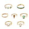 Stylish Geometric Exquisite Ring Women'S Jelly Diamond Joint Combination Ring Set