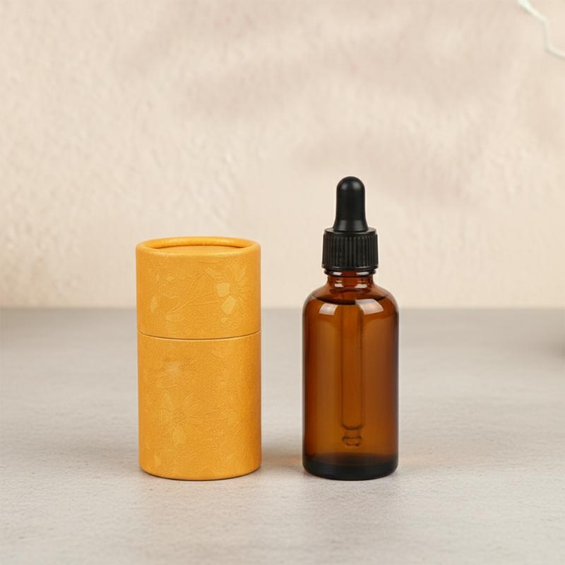 Universal Cylindrical Gift Box - 1Pcs Kraft Paper Container for Essential Oil Bottles & Tea - Eco-Friendly Packaging Solution