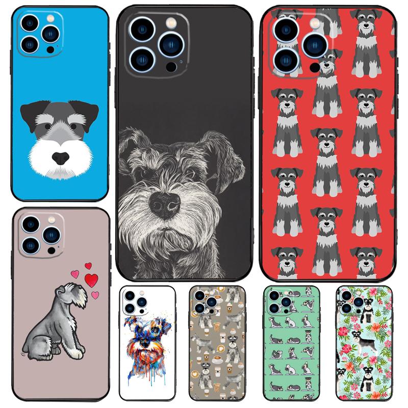 Cartoon Schnauzer Dog Case For Samsung Galaxy S25 Ultra S20 S21 S22 S23 Plus S24 Ultra S9 S10 S25 FE Cover Coque