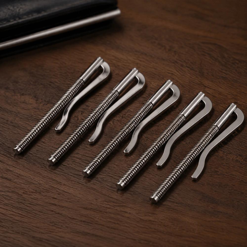 5pcs Silver Tone Money Spring Clip 5 Pcs DIY Wallet Clip Money Clip Wallet For Leather Purse