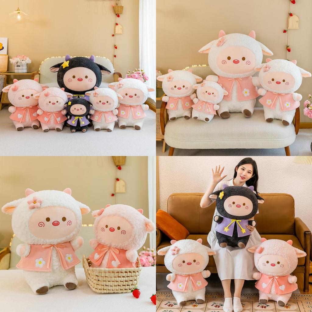 Sweet Sheep Plush Toy For Kids And Girls Home Decor 35/45/60/85cm Short Plush Stuffed Animal Doll