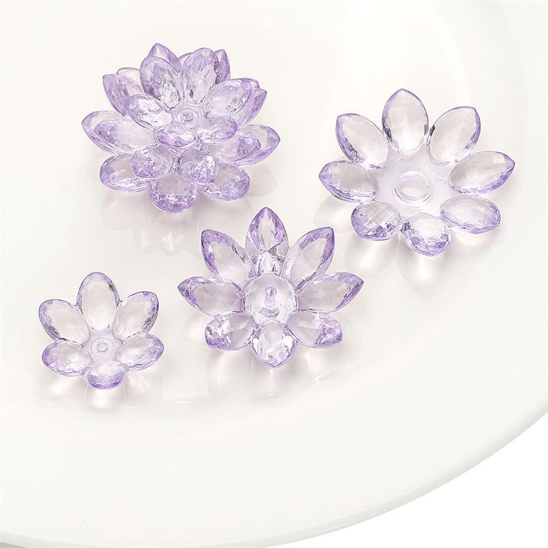 

Подвеска для телефона из акриловой бусины лотоса с золотым тиснением 1 set/pack фиолетовый