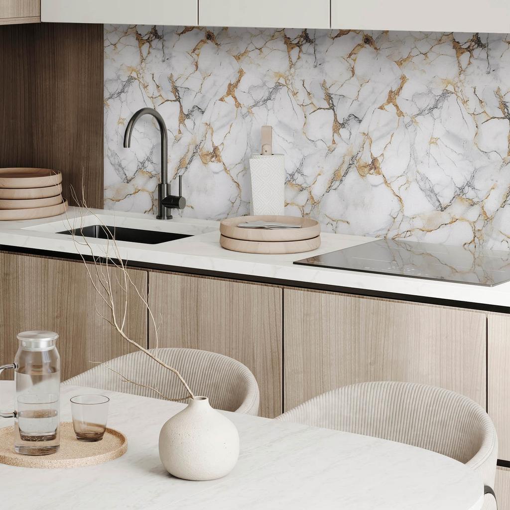 Self-Adhesive Vinyl Flooring with Print 120x60 Cm Elegant Marble Pattern