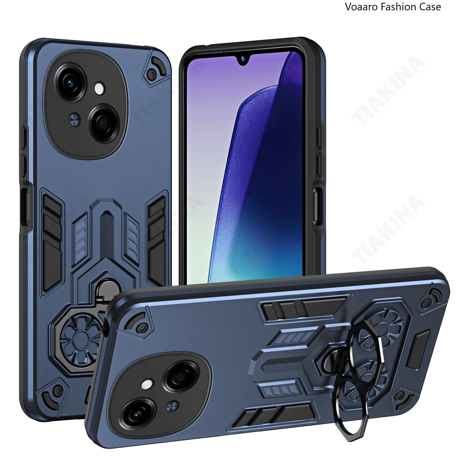 

Dual Finger Ring Armor Cover for Tecno Spark Go 1 2025 Case for Tecno POP 9 4G Rotate Metal Bracket Stand Case Shockproof Capa Tecno Spark Go 1 синий