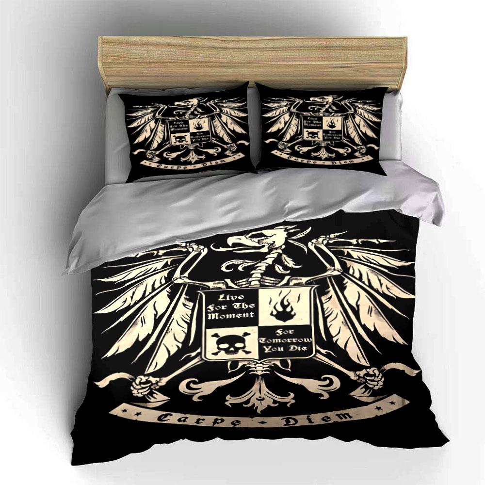 Skeleton with wings motif. Bedding sets Duvet cover sets Duvet covers Pillowcases(1 * Duvet Cover 2 * Pillowcases, without duvet insert)