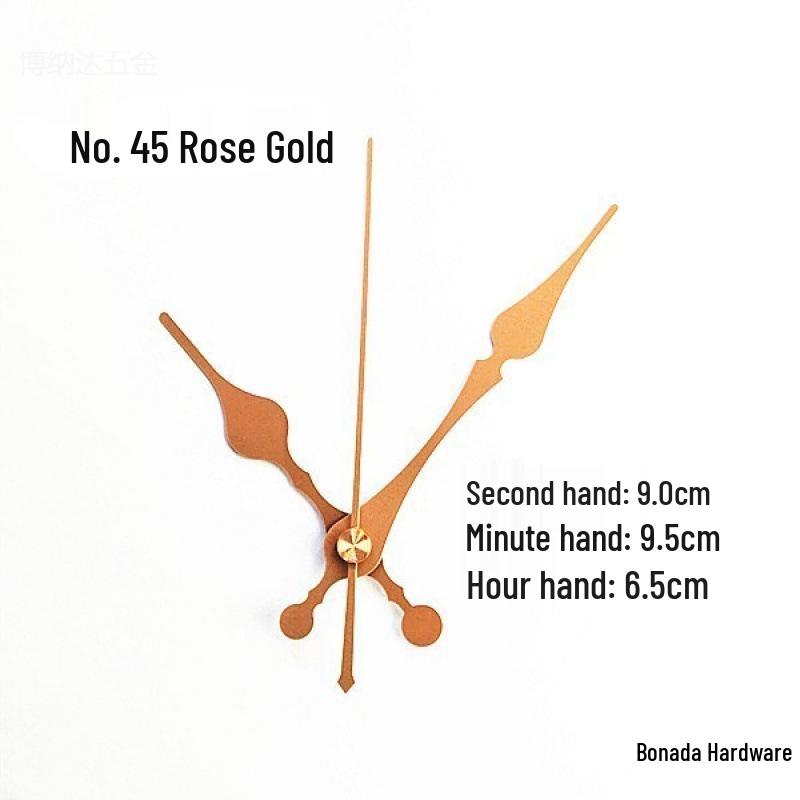 Gold Pointer DIY Quartz Clock Hands for Wall Clocks - Cross Stitch & Metal Design