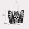 Gothic Skull Pattern Tote Bag Large Capacity Portable Fashion Daily Shoulder Bag for Outdoor Use