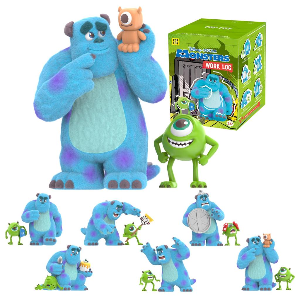 TOP TOY Disney Monsters, Inc. "Work Diary" Series [1 Piece] Gachapon Blind Box Figure Plastic Model Premium Toy Disney Pixar Sully & Mike Character