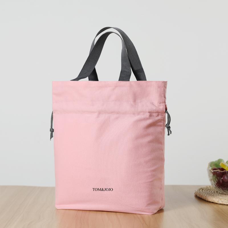Cotton Drawstring Lunch Bag Reusable Lunch Bag Large Foldable Portable Insulated Handbag Tote bag For Work Picnic Or Travel