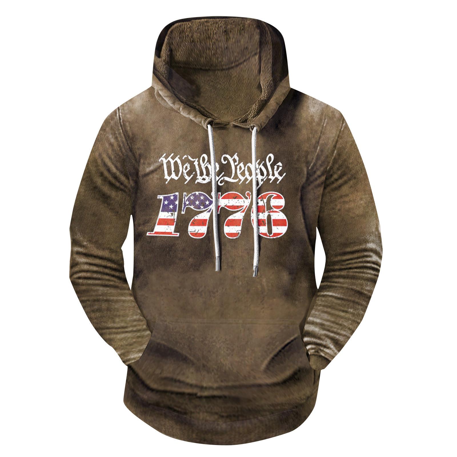 

Модный свободный мужской и женский свитер с капюшоном с длинным рукавом и принтом XXXXL коричневый