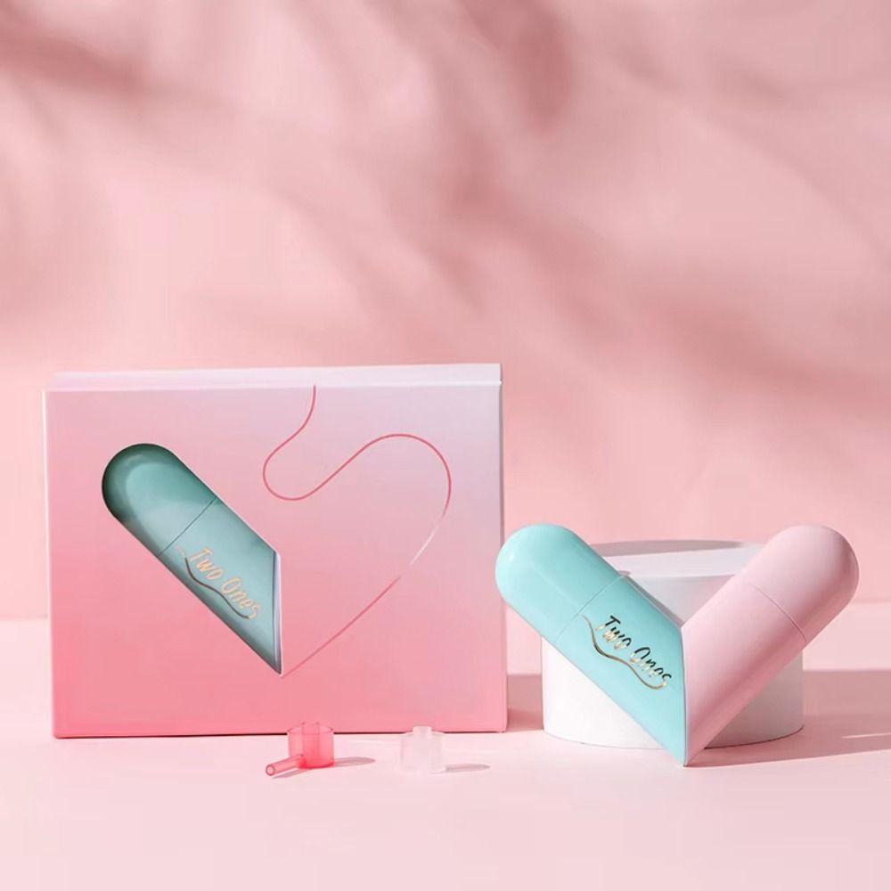 Refillable Double Head Mist Spray Bottle Heart Shaped Travel Fragrance Container  Men