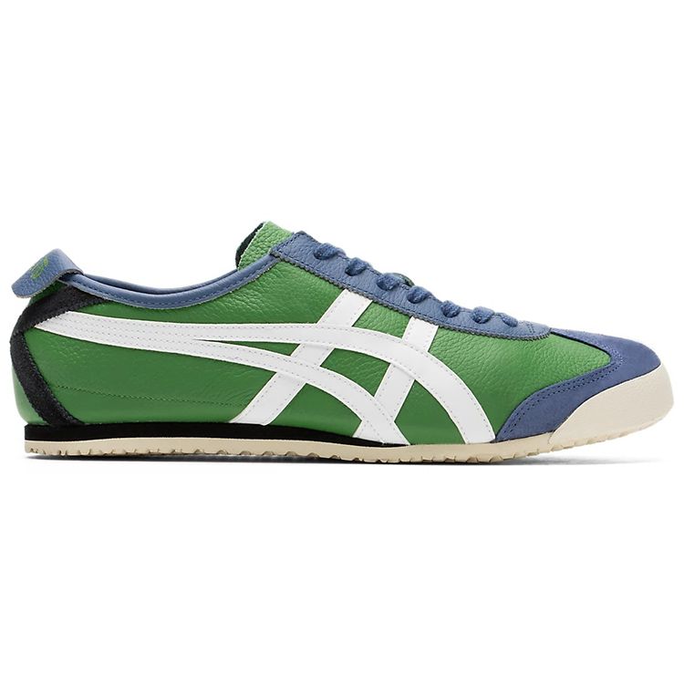 ONITSUKA TIGER Mexico 66 Round Toe Lace-Up Leather Lightweight Durable Low-Top Running Shoes Unisex Sneaker Green 1183A201-303