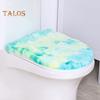 Toilet Lid Cover Soft Plush Colorful Bathroom Toilet Seat Cushion Pad Non-Slip Universal Fit Velvet Toilet Mat