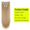 Estensioni Capelli 24 Pollici 16 Clip Acconciatura Lunga Liscia Sintetiche Bionde Nere Extension Resistenti al Calore Capelli Finti Uso Quotidiano