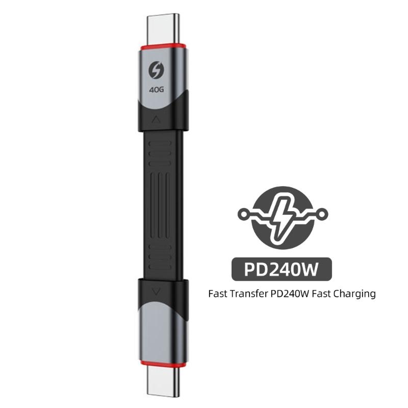 USB4 Data Cable 240W 40Gbps Full Function 15cm Flexible FPC Circuit Aluminum Shell for Multiple Devices Charing Cord