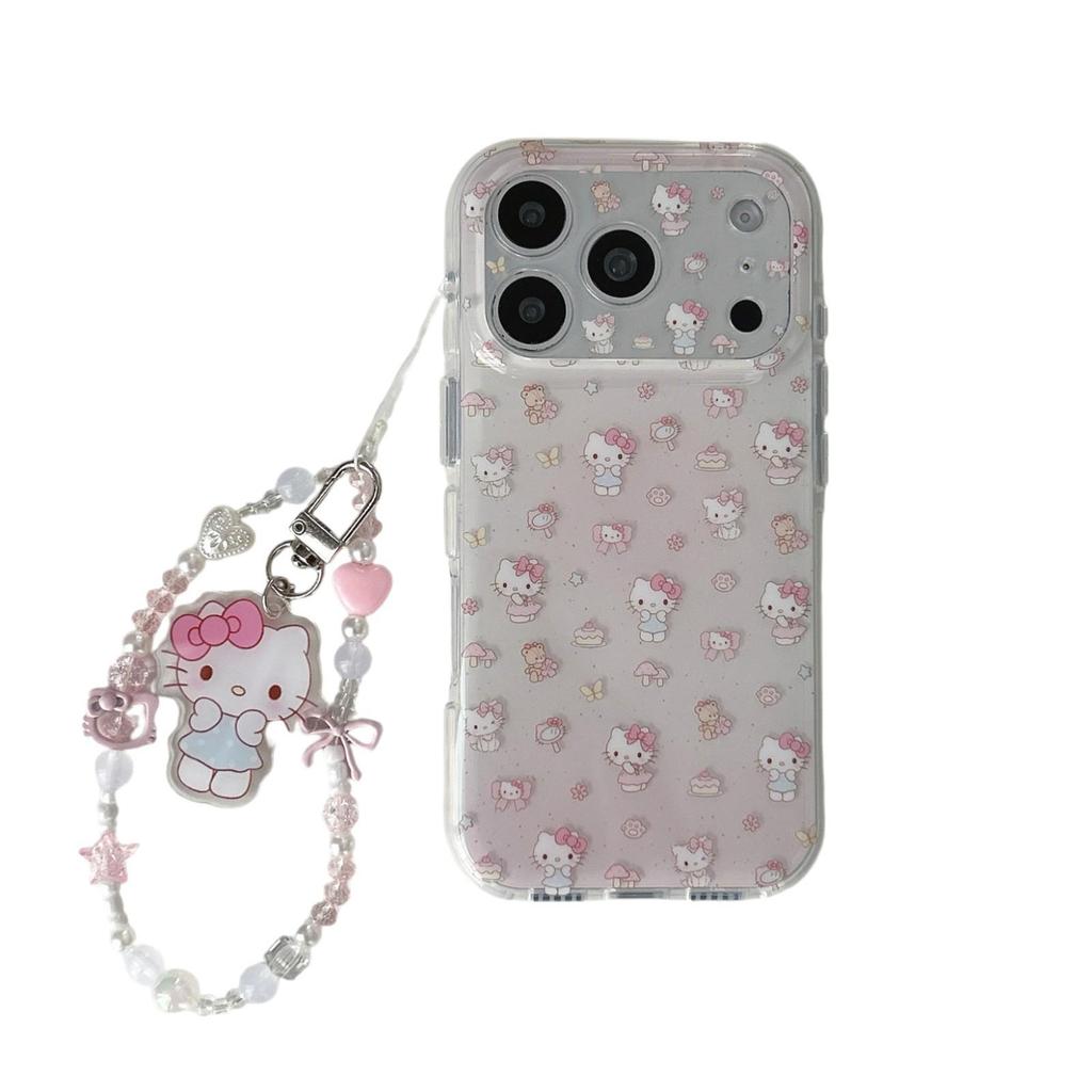 Korean Pink Heart Dessert Cat iPhone Case for 17/16 Pro Max/15/14