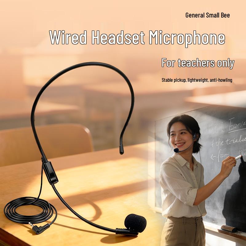 Wired Bee-type Amplifier Headset Microphone for Stage and Classroom Use