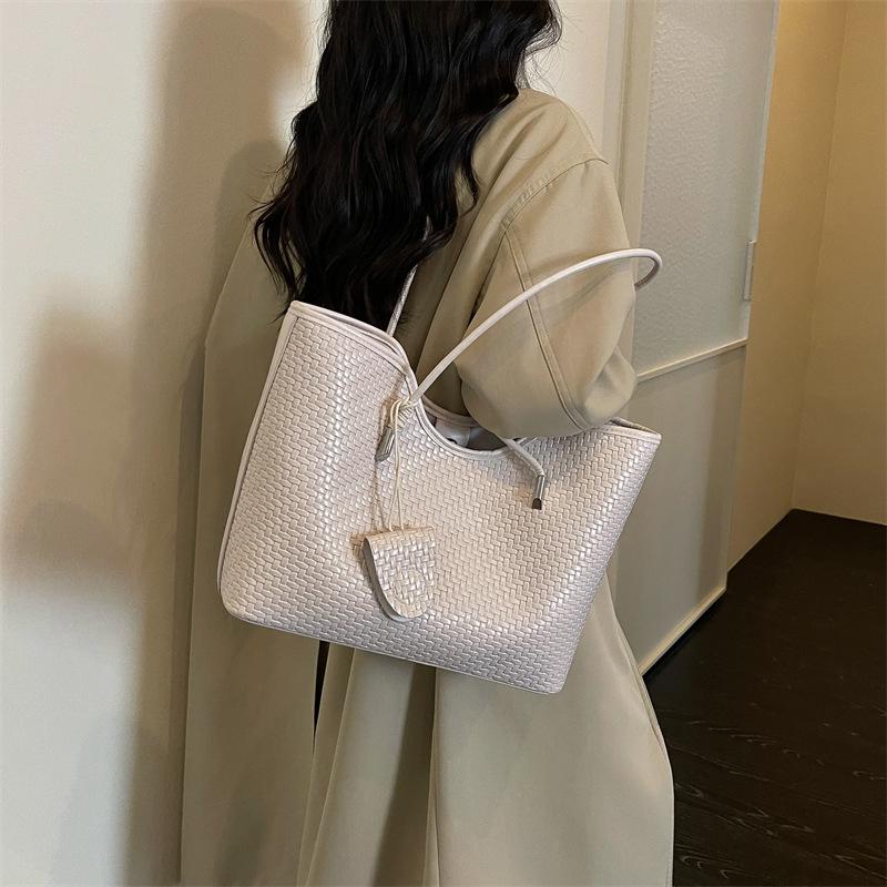 Woven Women's Large Tote Bag - 2026 Style, High-Capacity Casual Work Shoulder Bag