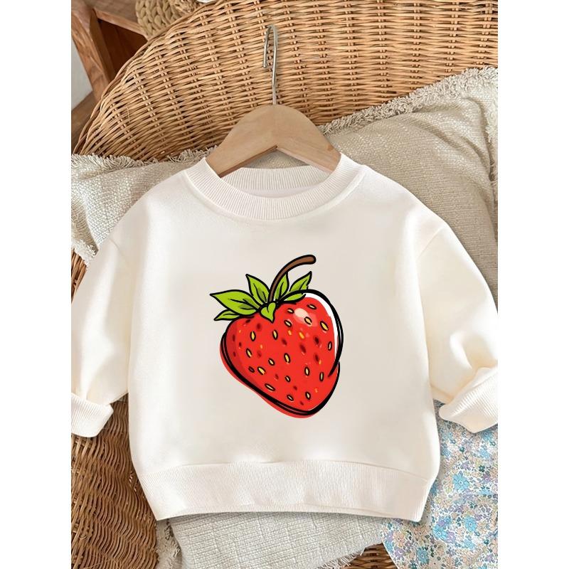Kids Sweatshirt Cute Printed Pattern Baby Girl Comfortable and Simple Round Neck Hoodie 110