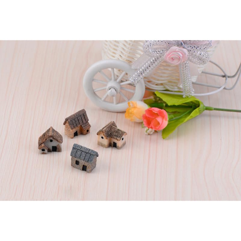 iplusmile 16 Pieces Miniature Miniature Micro Miniature Landscape Miniature Village DIY Figurine Micro Landscape Ornaments Houses, Gardens, Decor,