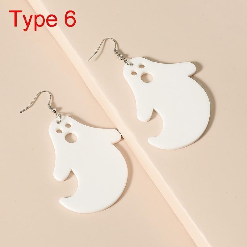Halloween Earrings For Women Hip Hop Cute Exaggeration Special Creativity Scary Jewelry Ghost Spider Halloween Acrylic Earrings