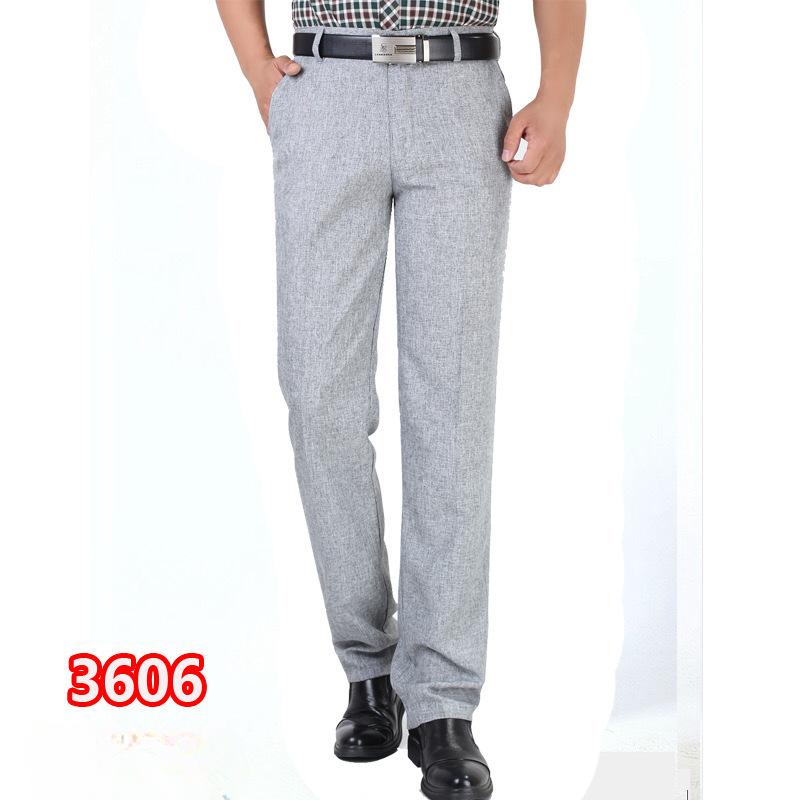 New Summer Thin Section Men's Casual Trousers High Waist Loose Men's Trousers Middle-aged Business Casual Straight Men's Trousers