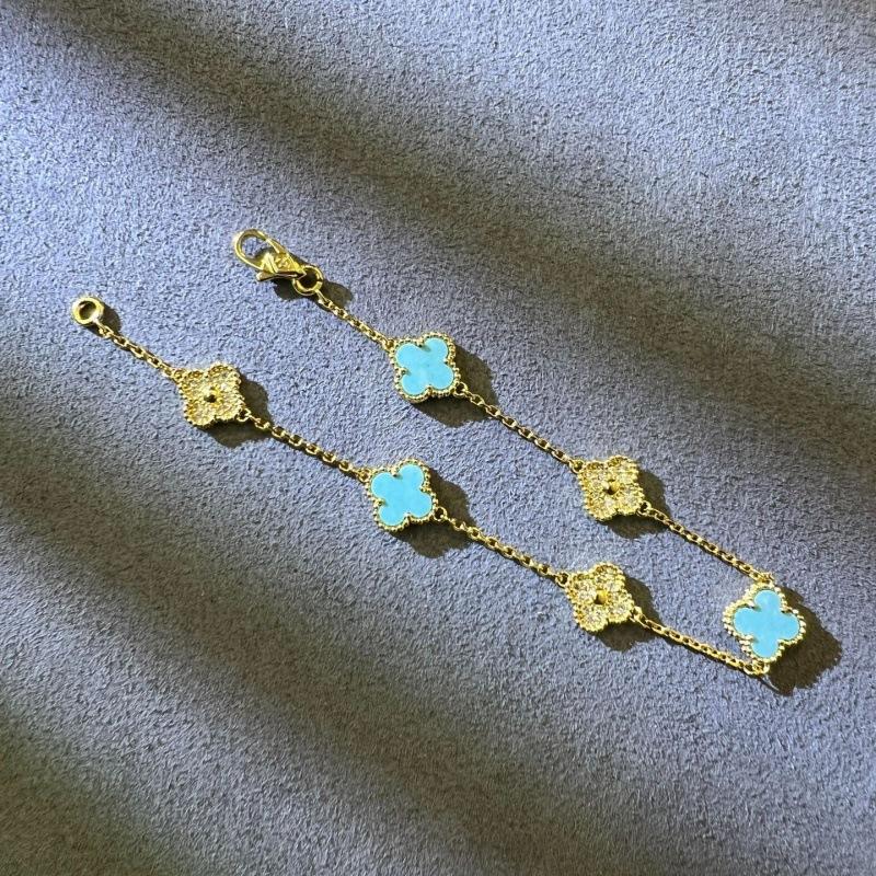 Boutique Vierblättriges Kleeblatt Mini 9mm Sechs Blumen Armband 18k Ins Mode Herren- und Damenarmbänder