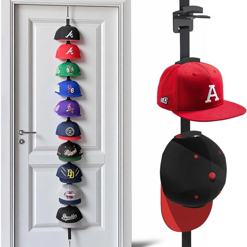 Hat Rack for Door - Two-Way Hanging Caps with Display Hooks and Hanger, Hat Organizer for Baseball Caps